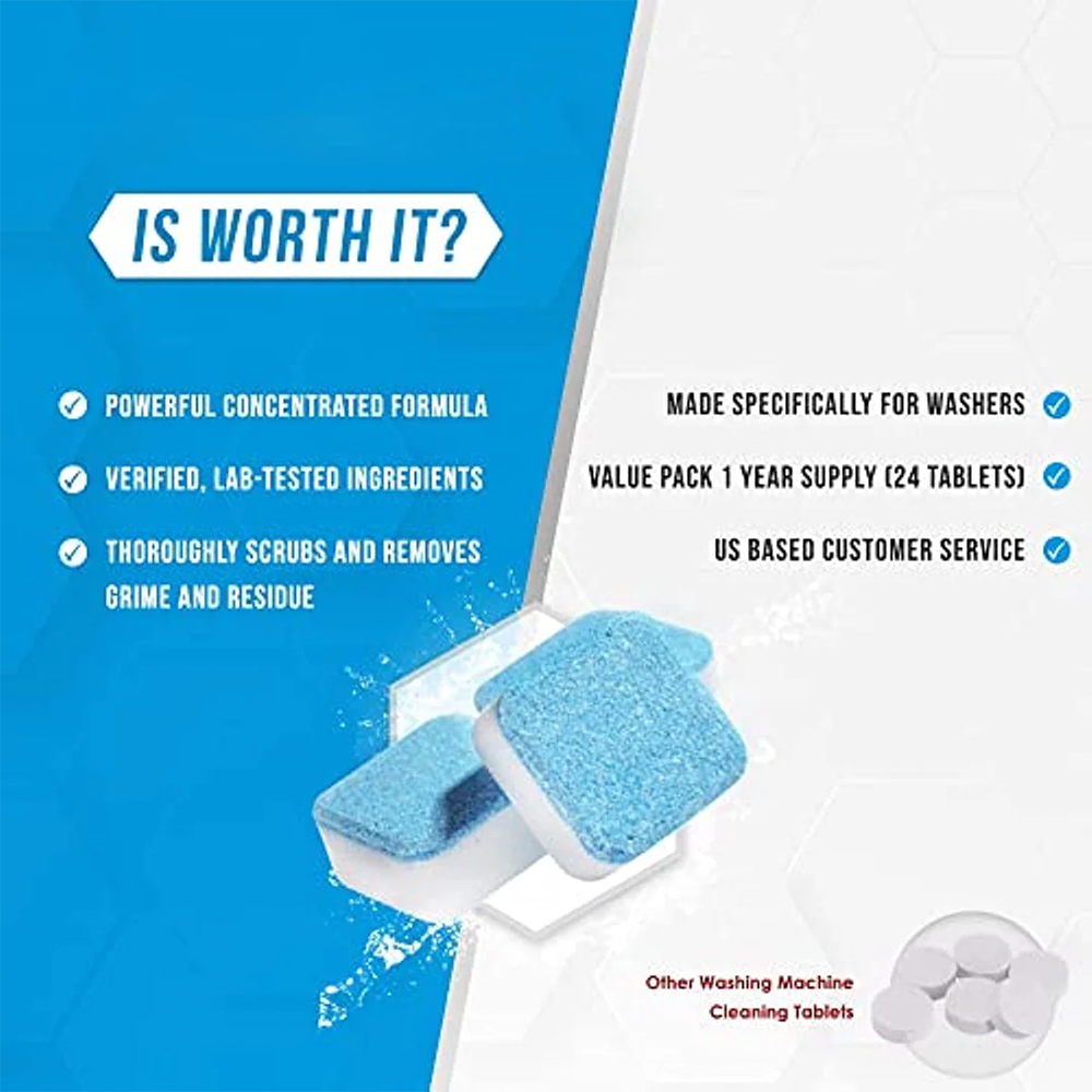 Washing Machine Cleaner Descaler  - Deep Cleaning Tablets For HE Front Loader & Top Load Washer