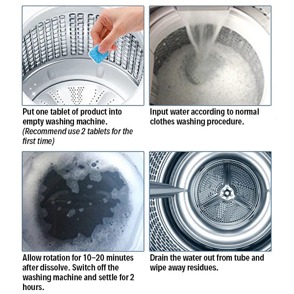 Washing Machine Cleaner Descaler  - Deep Cleaning Tablets For HE Front Loader & Top Load Washer