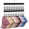 Wooden Hat Organizer with 12 Stainless Steel Clips